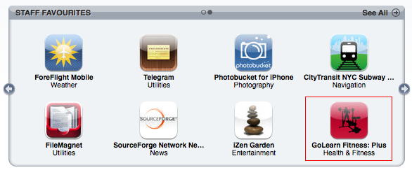 GoLearn Fitness iTunes App Store Staff Favorite